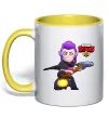 Чашка с цветной ручкой Brawl Stars Мортіс Лимонный фото