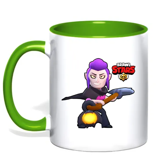 Чашка с цветной ручкой Brawl Stars Мортіс Лаймовый фото