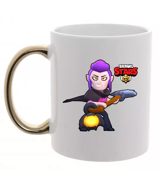 Чашка с цветной ручкой Brawl Stars Мортіс Золото фото