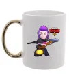 Чашка с цветной ручкой Brawl Stars Мортіс Золото фото