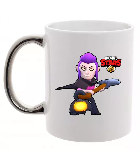 Чашка с цветной ручкой Brawl Stars Мортіс Серебро фото