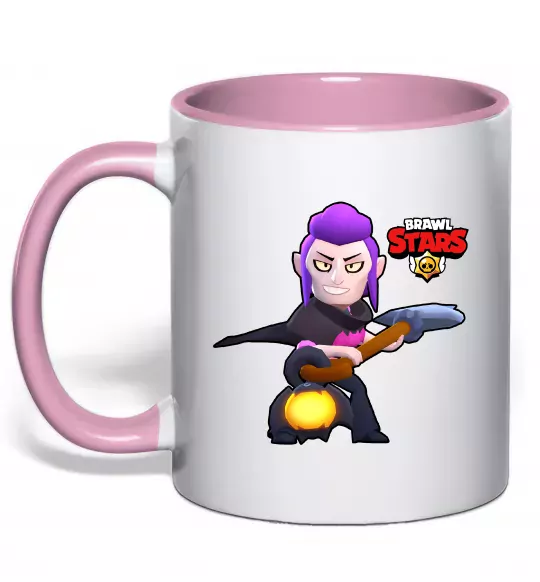 Чашка с цветной ручкой Brawl Stars Мортіс Нежно розовый фото