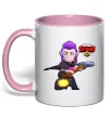 Чашка с цветной ручкой Brawl Stars Мортіс Нежно розовый фото