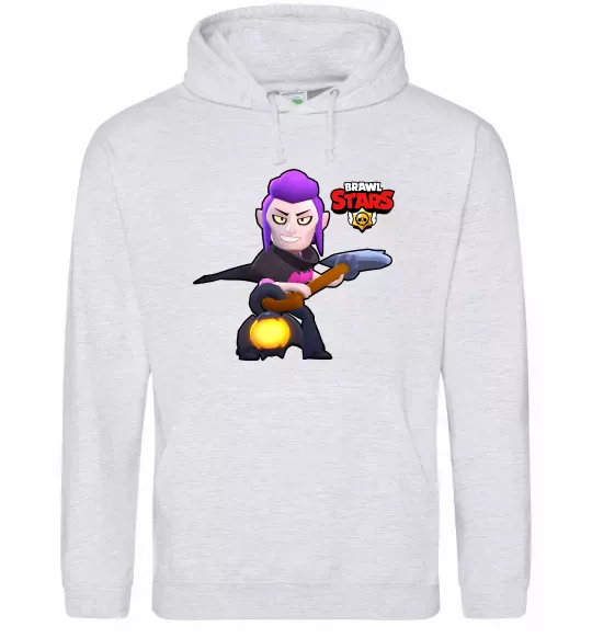 Мужская толстовка (худи) Brawl Stars Мортіс Серый меланж фото