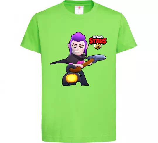 Дитяча футболка Brawl Stars Мортіс Лаймовий фото