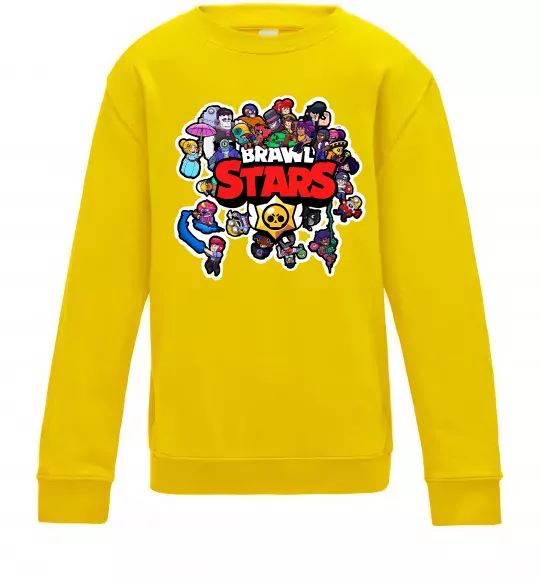 Дитячий світшот Brawl Stars колаж персонажів Сонячно жовтий фото