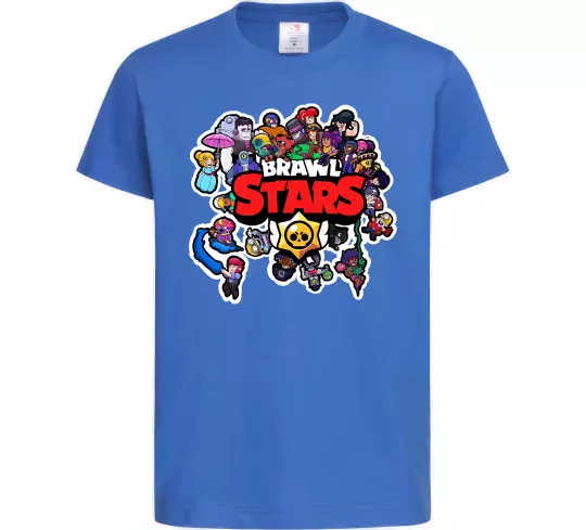 Дитяча футболка Brawl Stars колаж персонажів Яскраво-синій фото