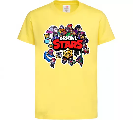 Дитяча футболка Brawl Stars колаж персонажів Лимонний фото