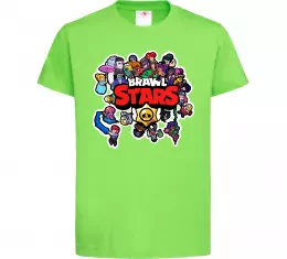 Детская футболка Brawl Stars колаж персонажів Лаймовый фото