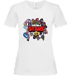 Жіноча футболка Brawl Stars колаж персонажів Білий фото