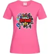 Жіноча футболка Brawl Stars колаж персонажів Яскраво-рожевий фото