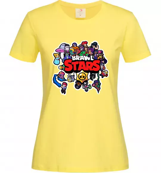 Жіноча футболка Brawl Stars колаж персонажів Лимонний фото