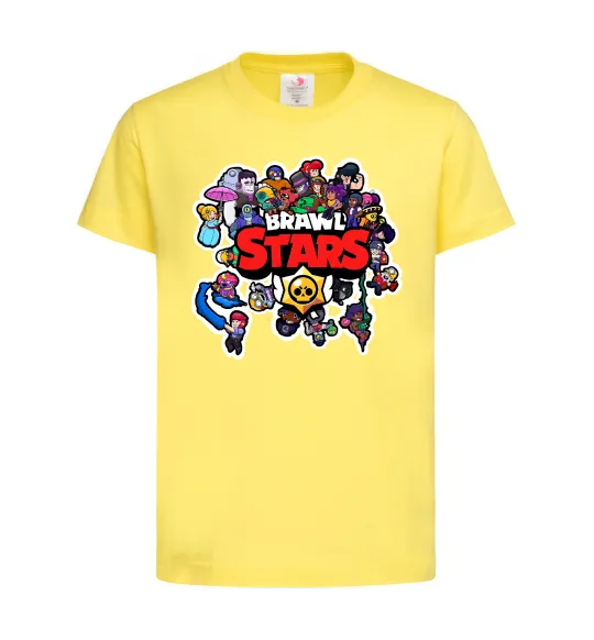 Детская футболка Brawl Stars колаж персонажів Лимонный фото