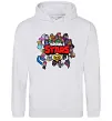 Мужская толстовка (худи) Brawl Stars колаж персонажів Серый меланж фото