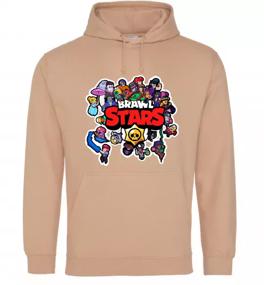 Мужская толстовка (худи) Brawl Stars колаж персонажів Песочный фото