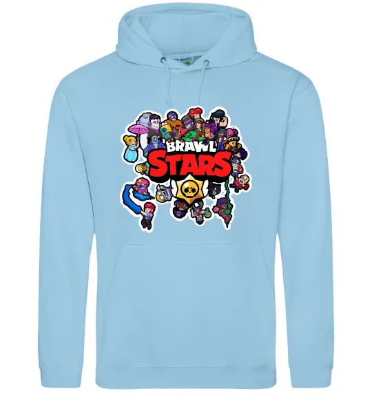 Женская толстовка (худи) Brawl Stars колаж персонажів Голубой фото
