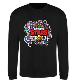 Свитшот Brawl Stars колаж персонажів Черный фото