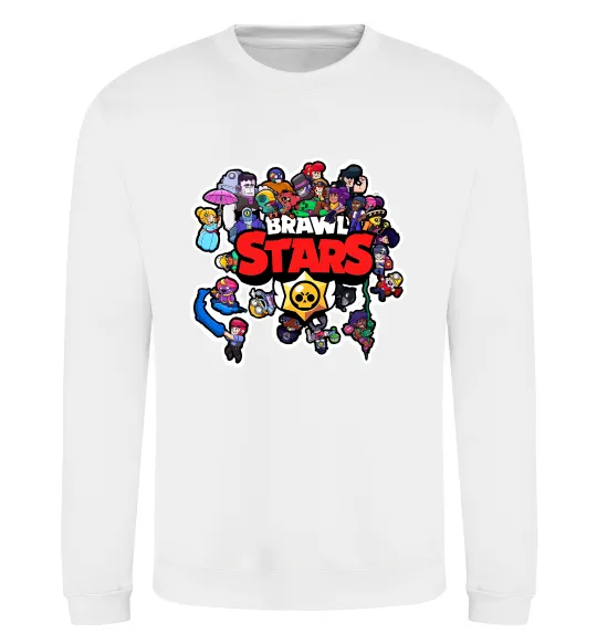 Свитшот Brawl Stars колаж персонажів Белый фото