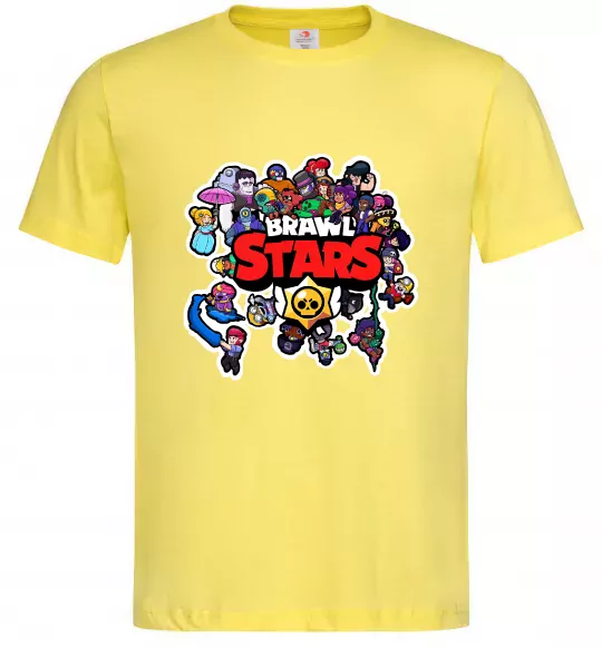 Мужская футболка Brawl Stars колаж персонажів Лимонный фото