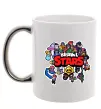 Чашка с цветной ручкой Brawl Stars колаж персонажів Серебро фото