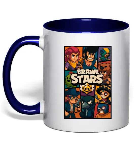 Чашка с цветной ручкой Brawl Starrs в стилі GTA Глубокий темно-синий фото