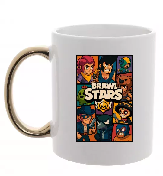 Чашка с цветной ручкой Brawl Starrs в стилі GTA Золото фото