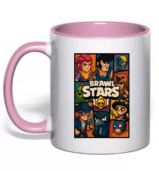 Чашка с цветной ручкой Brawl Starrs в стилі GTA Нежно розовый фото
