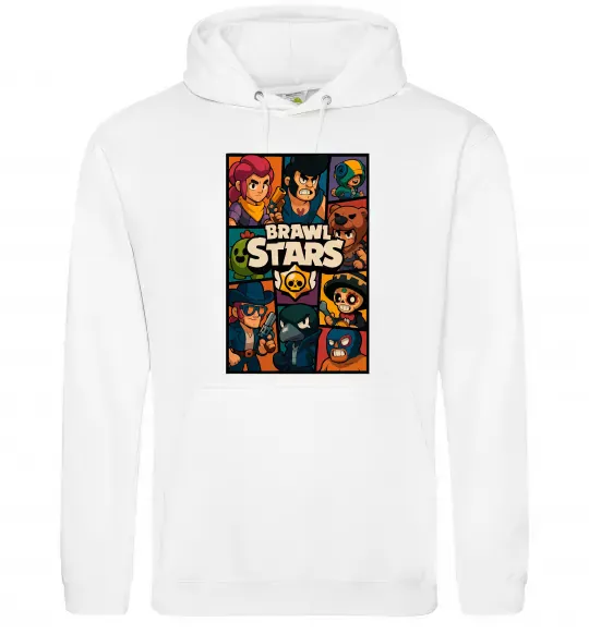 Чоловіча толстовка (худі) Brawl Starrs в стилі GTA Білий фото