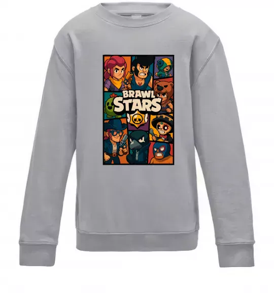 Дитячий світшот Brawl Starrs в стилі GTA Сірий меланж фото