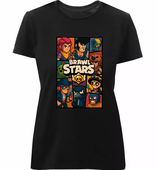 Женская премиум футболка Brawl Starrs в стилі GTA Черный фото