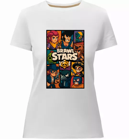 Женская премиум футболка Brawl Starrs в стилі GTA Белый фото