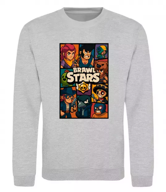 Світшот Brawl Starrs в стилі GTA Сірий меланж фото