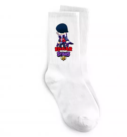 Шкарпетки Brawl Stars Едгар Білий фото