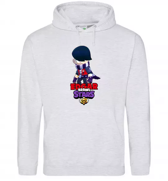 Женская толстовка (худи) Brawl Stars Едгар Серый меланж фото