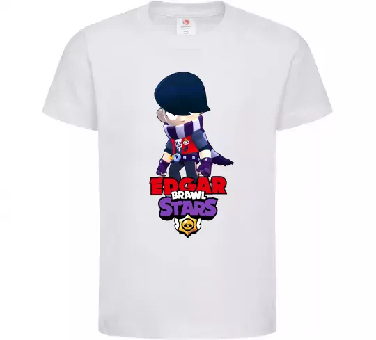 Дитяча футболка Brawl Stars Едгар Білий фото