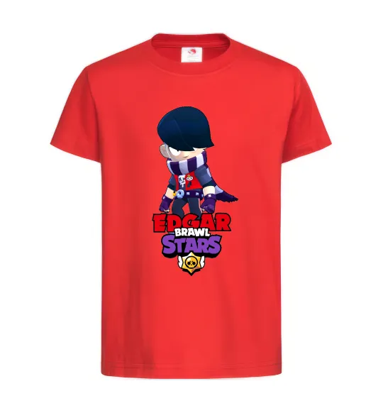 Детская футболка Brawl Stars Едгар Красный фото