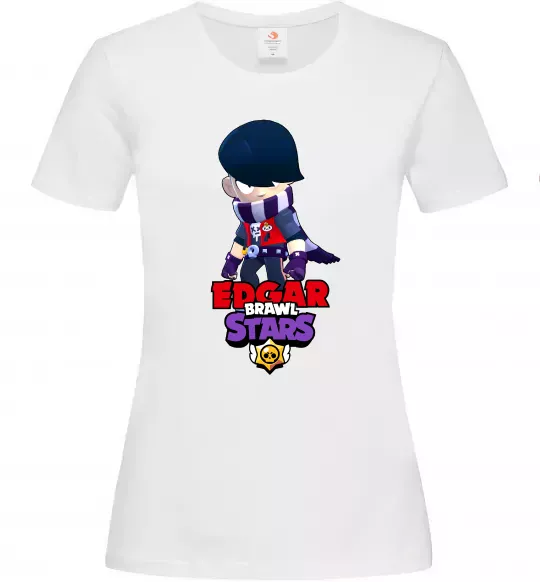 Жіноча футболка Brawl Stars Едгар Білий фото