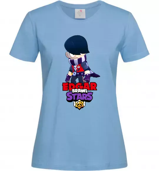 Жіноча футболка Brawl Stars Едгар Блакитний фото