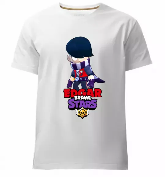 Мужская премиум футболка Brawl Stars Едгар Белый фото