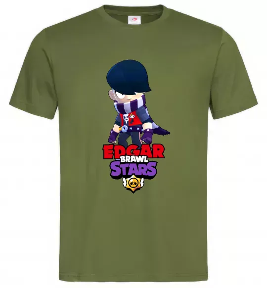 Чоловіча футболка Brawl Stars Едгар Оливковий фото