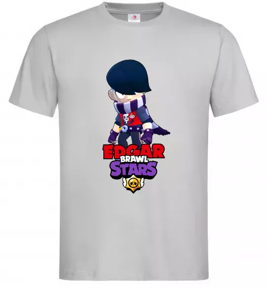 Чоловіча футболка Brawl Stars Едгар Сірий фото