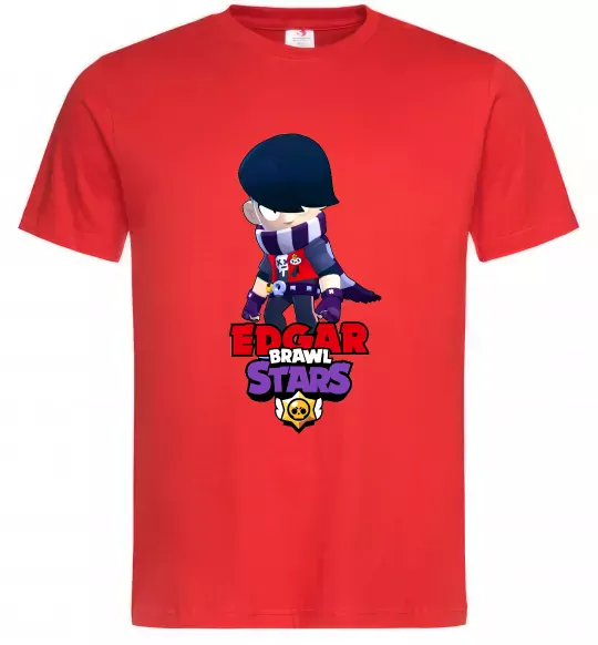 Чоловіча футболка Brawl Stars Едгар Червоний фото