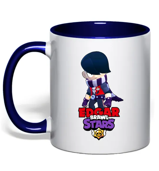 Чашка с цветной ручкой Brawl Stars Едгар Глубокий темно-синий фото