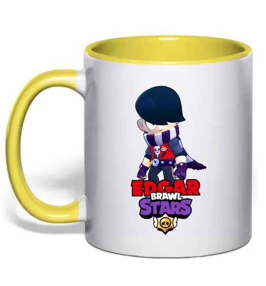 Чашка з кольоровою ручкою Brawl Stars Едгар Лимонний фото