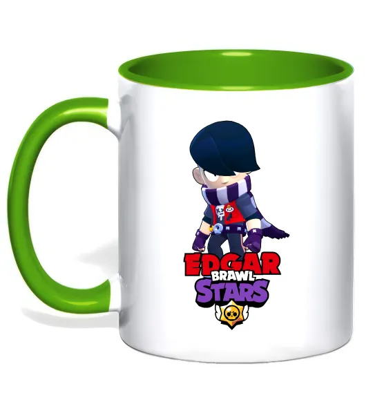 Чашка з кольоровою ручкою Brawl Stars Едгар Лаймовий фото