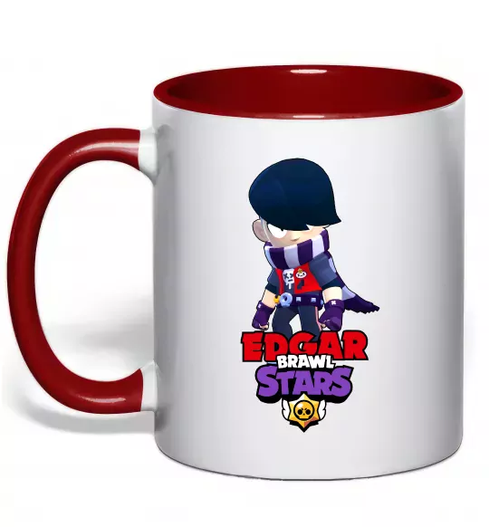 Чашка с цветной ручкой Brawl Stars Едгар Красный фото