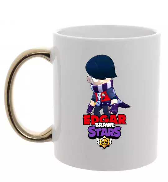 Чашка с цветной ручкой Brawl Stars Едгар Золото фото