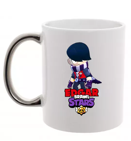 Чашка с цветной ручкой Brawl Stars Едгар Серебро фото