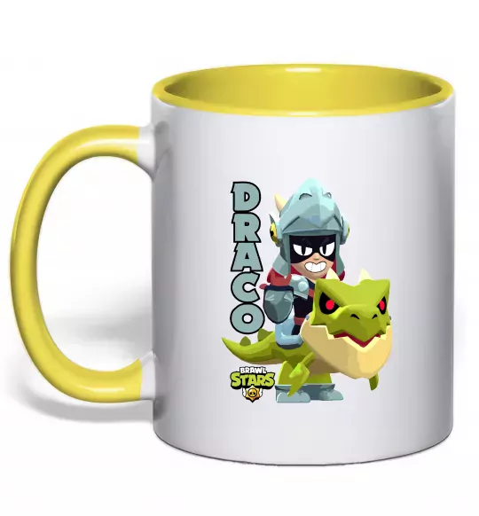 Чашка с цветной ручкой Brawl Stars Драко Солнечно желтый фото
