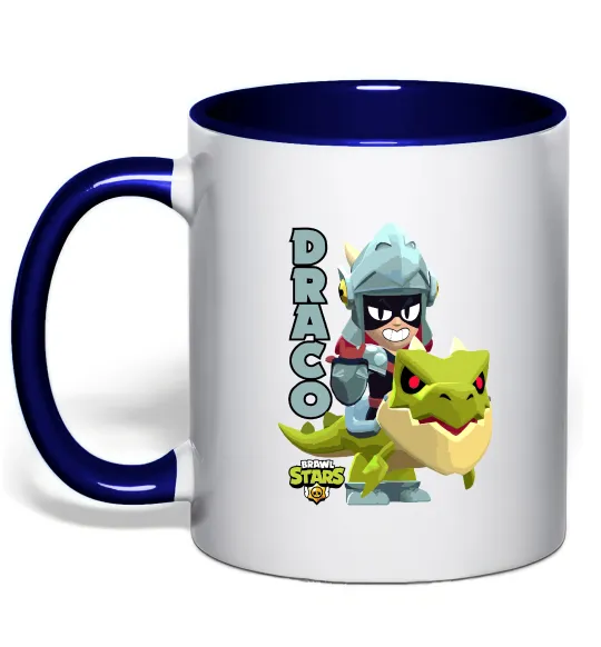 Чашка с цветной ручкой Brawl Stars Драко Глубокий темно-синий фото
